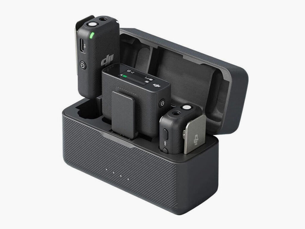 DJI Mic 2 wireless microphones for auditions with transmitter and receiver